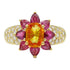 Ponte Vecchio 1.21ct Ruby 0.37ct Diamond Ring 18K Yellow Gold Multicolor US#6