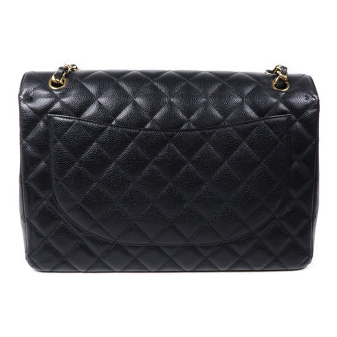 CHANEL CC GHW Maxi Classic Shoulder Bag Calfskin Leather Black