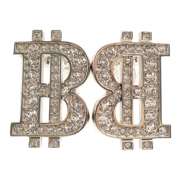 BALENCIAGA B-Coin Earrings Metal Silver