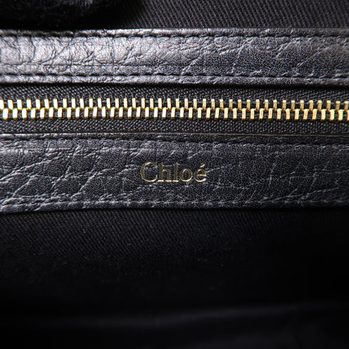 Chloe GHW Chain Shoulder Bag Calfskin Leather Black v1