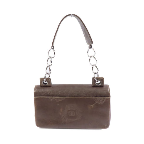 CHANEL CC SHW Chain Shoulder Bag Calfskin Leather Brown v1