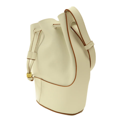 LOEWE GHW Balloon Shoulder Bag Calfskin Leather White