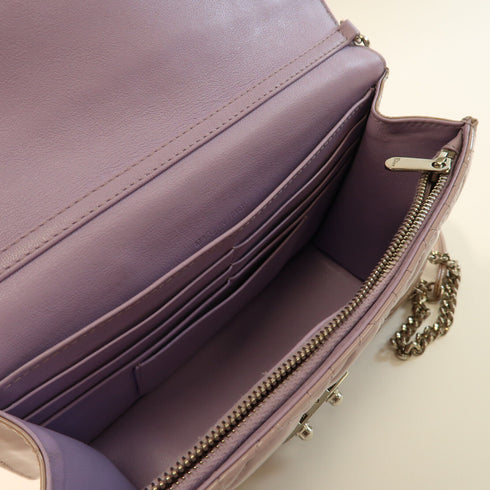 Dior SHW Miss Dior Chain Shoulder Bag Patent Leather S0257 Purple