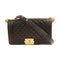 CHANEL CC GHW Boy 25 Chain Shoulder Bag Lambskin Leather Black