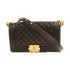 CHANEL CC GHW Boy 25 Chain Shoulder Bag Lambskin Leather Black