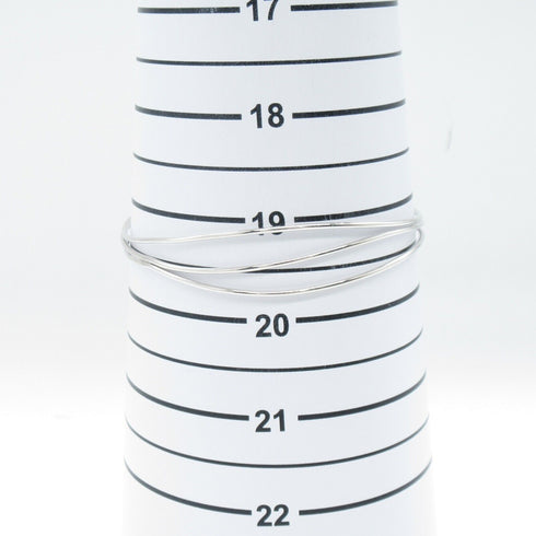 TIFFANY&CO Wave 3 Row Bangle 18K White Gold Silver 11.7g