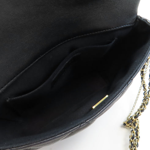 CHANEL Quilted CC GHW Chain Shoulder Bag Lambskin Leather Black v3