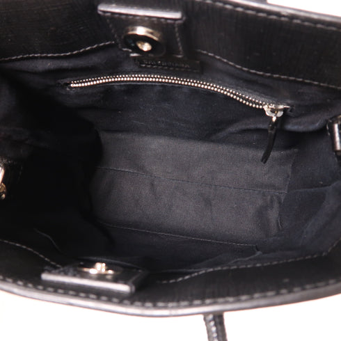 BALENCIAGA SHW 2 Way Shoulder Bag Calfskin Leather Black