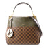 LOUIS VUITTON LV GHW Maida 2 Way Shoulder Handbag Damier/Leather Brown/Green