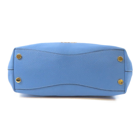 Michael Kors MK GHW Raven Shoulder Handbag MK30H6GRXE3L Calfskin Leather Blue