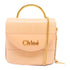 Chloe GHW Aby Lock 2 Way Chain Shoulder Bag Calfskin Leather Beige