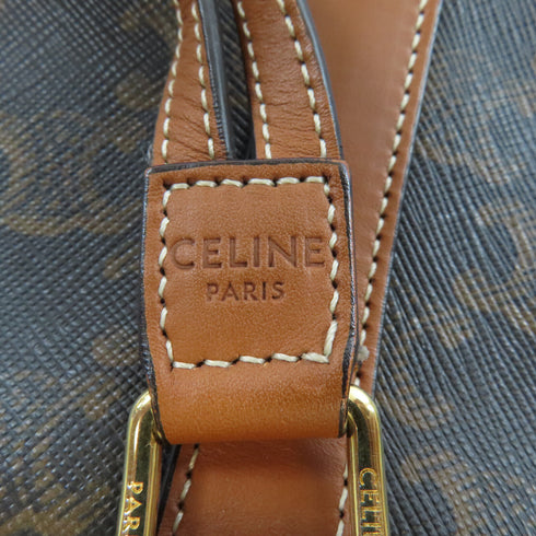 CELINE GHW Bucket Bag Shoulder Bag Coated Canvas Brown