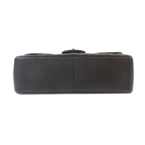 CHANEL Quilted CC SHW Classic Chain Shoulder Bag Caviar Leather Black