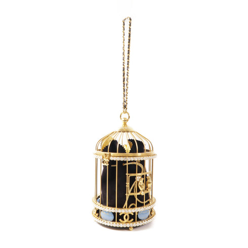 CHANEL CC Bird Cage Chain Hand Bag Gold Plated AS1941