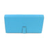 HERMES PHW Bearn Long Wallet Chevre Leather Blue