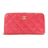 CHANEL CC GHW Zipper Wallet AP0226 Calfskin Leather Pink