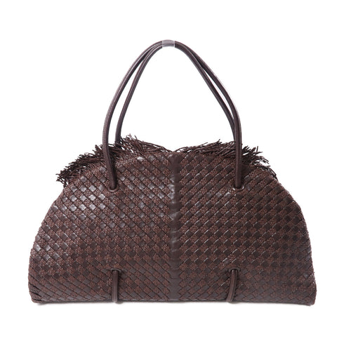 BOTTEGA VENETA BV GHW Hand Bag Lambskin Leather Brown