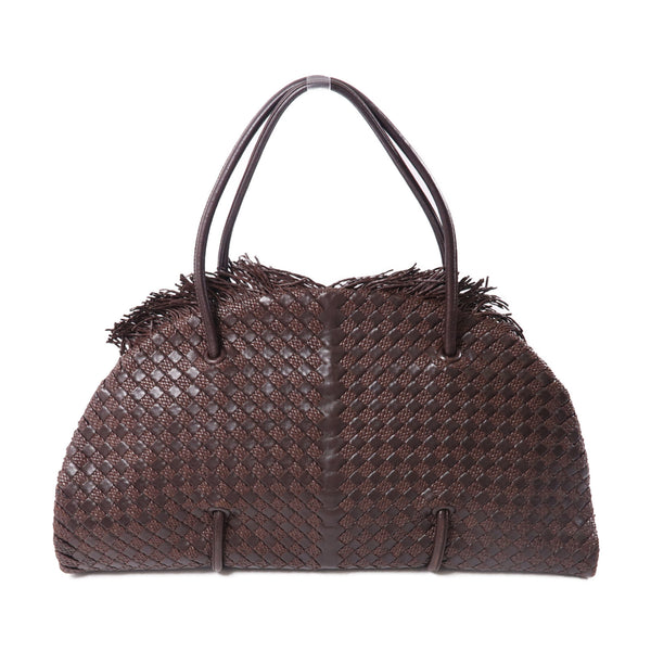 BOTTEGA VENETA BV GHW Hand Bag Lambskin Leather Brown