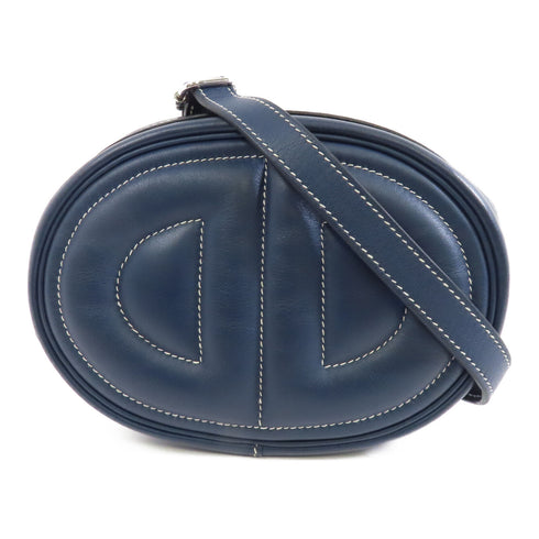 HERMES PHW The Loop Belt Shoulder Bag Swift Leather Dark Blue