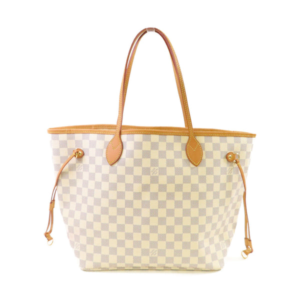 LOUIS VUITTON LV GJW Neverfull MM Tote Bag Shoulder Bag N51107 Damier Azur White