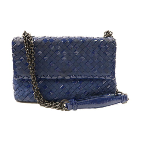 BOTTEGA VENETA BV Shoulder Bag Lambskin Leather Navy Blue