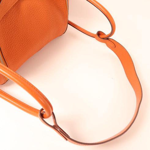 HERMES PHW Lindy 26 2 Way Bag Taurillon Clemence 93 Orange
