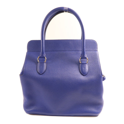 HERMES PHW Toolbox 26 2Way Shoulder Handbag Evercolor Leather 7T Bleu Electrique