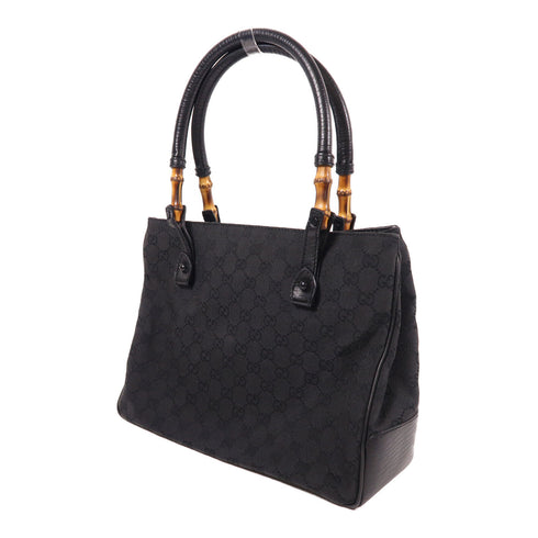 GUCCI GG Bamboo Hand Bag 112526 Canvas Black