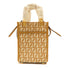 FENDI GHW Mini Sunshine Bag 2 WayvShoulder Bag Handbag Tweed Brown/White
