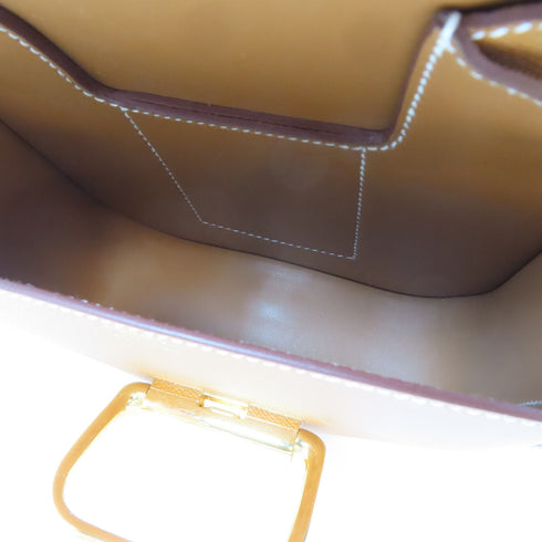 HERMES GHW Mini Della Caralleria Shoulder Bag Epsom Leather Gold/Brown