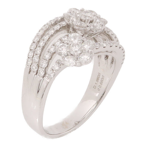 JEWELRY 1.66ct 0.68ct Diamond Ring 18K White Gold US#8.75