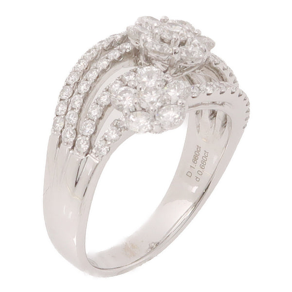 JEWELRY 1.66ct 0.68ct Diamond Ring 18K White Gold US#8.75