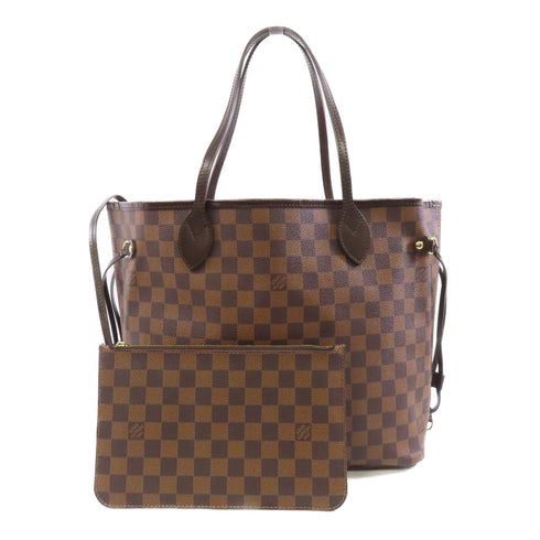 LOUIS VUITTON LV GHW Neverfull MM Shoulder Tote Bag N41358 Damier Brown v1