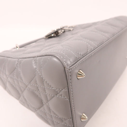 Christian Dior CD SHW Lady Dior 2 Way Bag 18-MA-1116 Lambskin Leather Grey