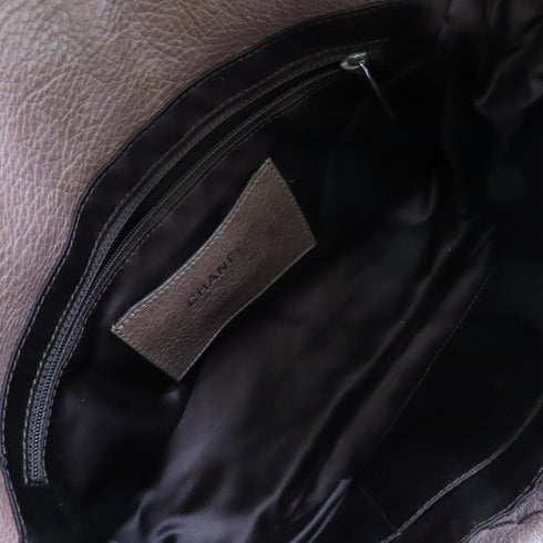 CHANEL CC SHW Shoulder Bag Calfskin Leather Brown