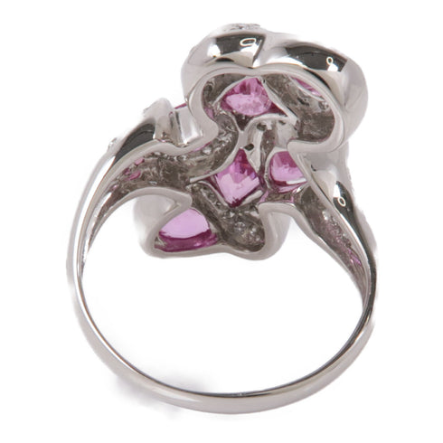 JEWELRY 2.27ct Sapphire 0.53ct Diamond Ring 18K White Gold US#6