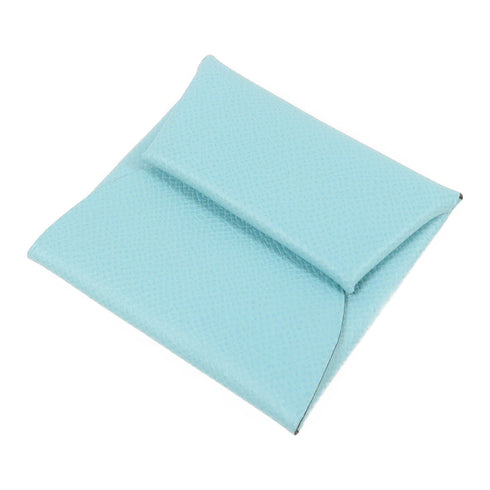 HERMES PHW Bastia Coin Purse Case Epsom Leather Bleu Atoll Light Blue
