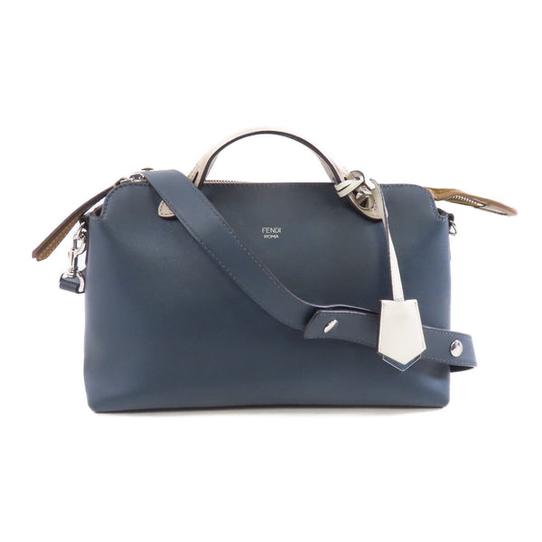 FENDI SHW By The Way 2 Way Shoulder Bag Calfskin Leather Blue/Beige