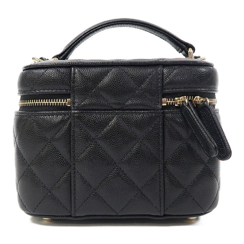 CHANEL CC GHW Vanity Case Chain Shoulder Bag AS3171 Calfskin Leather Black