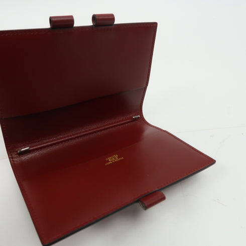 HERMES Agenda Cover Case Box Calf Leather Red