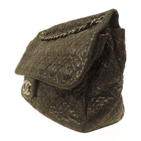 CHANEL CC SHW Chain Shoulder Bag Calfskin Leather Black v9