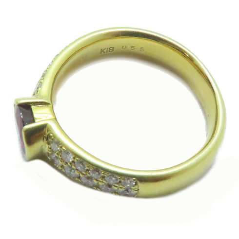FINE JEWELRY 1.01ct Ruby 0.55ct Diamond Ring 18K Yellow Gold US#7.5