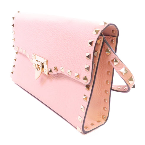 Valentino GHW Rockstud Shoulder Bag Crossbody Calfskin Leather QW1B0181 Pink