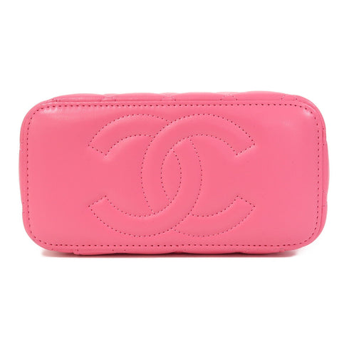 CHANEL Quilted CC GHW Chain Shoulder Bag Calfskin Leather Pink v3