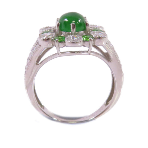 FINE JEWELRY 1.629ct Garnet 0.78ct Diamond Ring US#6.25 PT950 Platinum