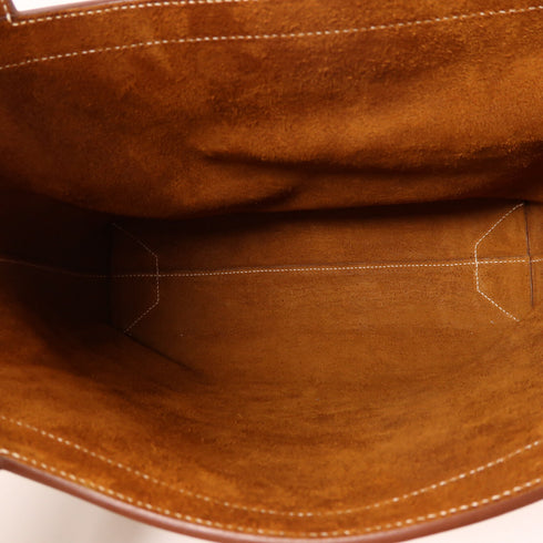 HERMES Cabasellier 31 Shoulder Bag Barenia Leather Brown