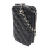 CHANEL Quilted CC SHW Chain Shoulder Phone Bag Lambskin Leather Black