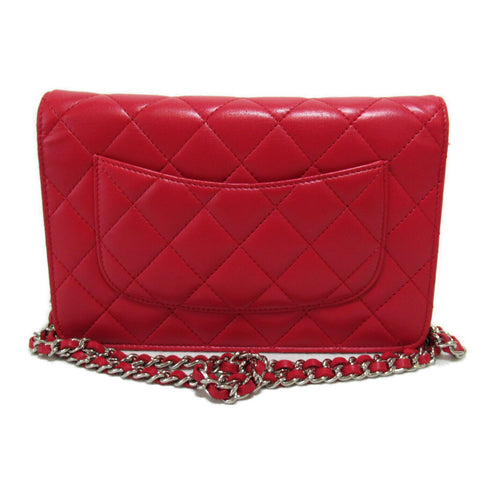 CHANEL Quilted CC SHW WOC Wallet On Chain Shoulder Bag Leather Pink