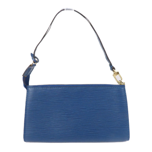 LOUIS VUITTON LV GHW Pochette Accessories Pouch M52945 Epi Leather Blue