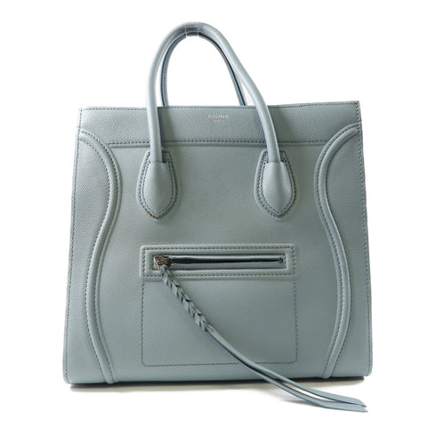 CELINE SHW Hand Bag Calfskin Leather Blue